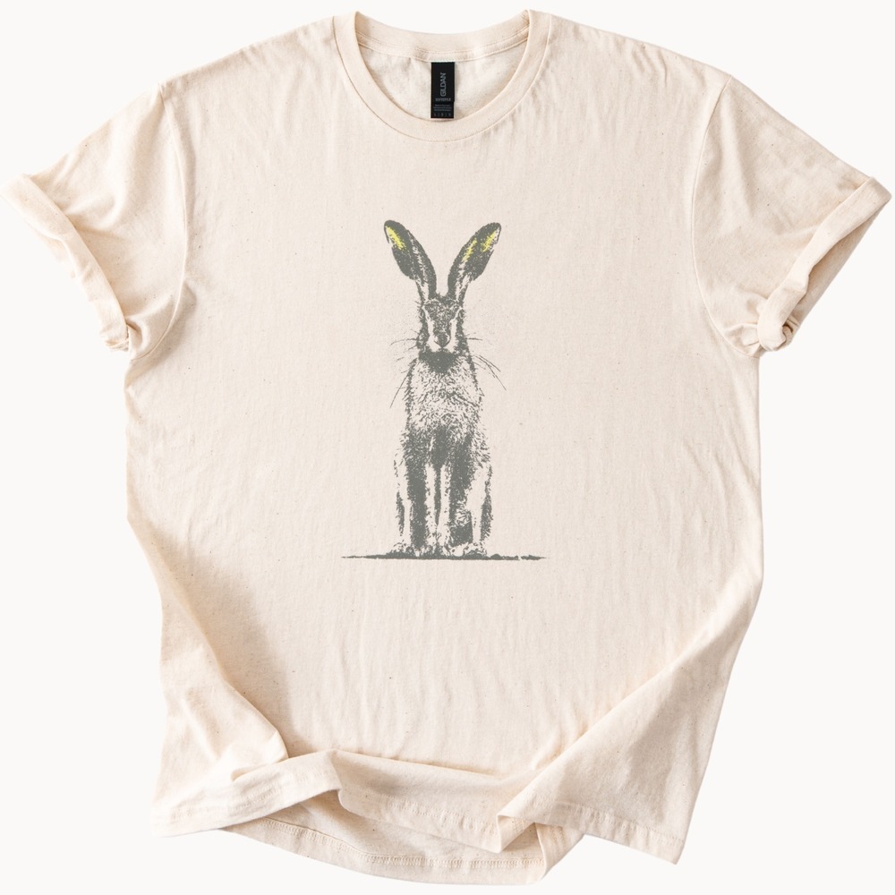 Alert Hare Nature Inspired Boho Tee